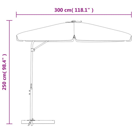 Parasol met stalen paal 300 cm taupe - AllerleiShop