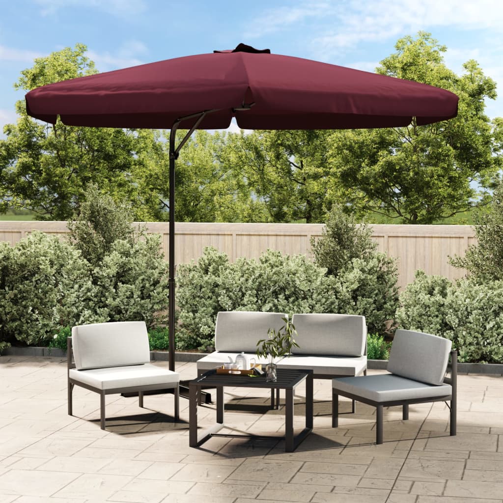 Parasol met stalen paal 300 cm bordeauxrood - AllerleiShop