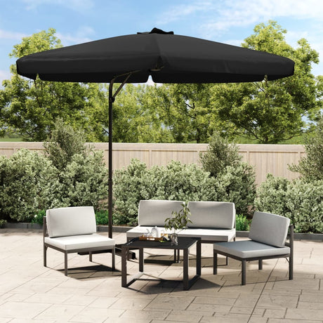 Parasol met stalen paal 300 cm zwart - AllerleiShop