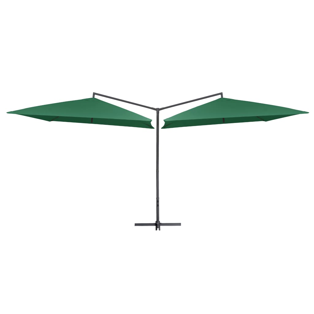 Parasol dubbel met stalen paal 250x250 cm groen - AllerleiShop