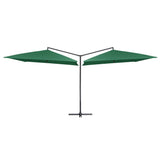 Parasol dubbel met stalen paal 250x250 cm groen - AllerleiShop