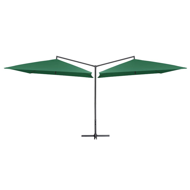 Parasol dubbel met stalen paal 250x250 cm groen - AllerleiShop