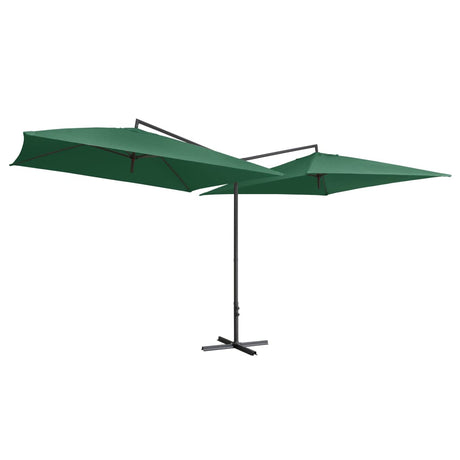 Parasol dubbel met stalen paal 250x250 cm groen - AllerleiShop