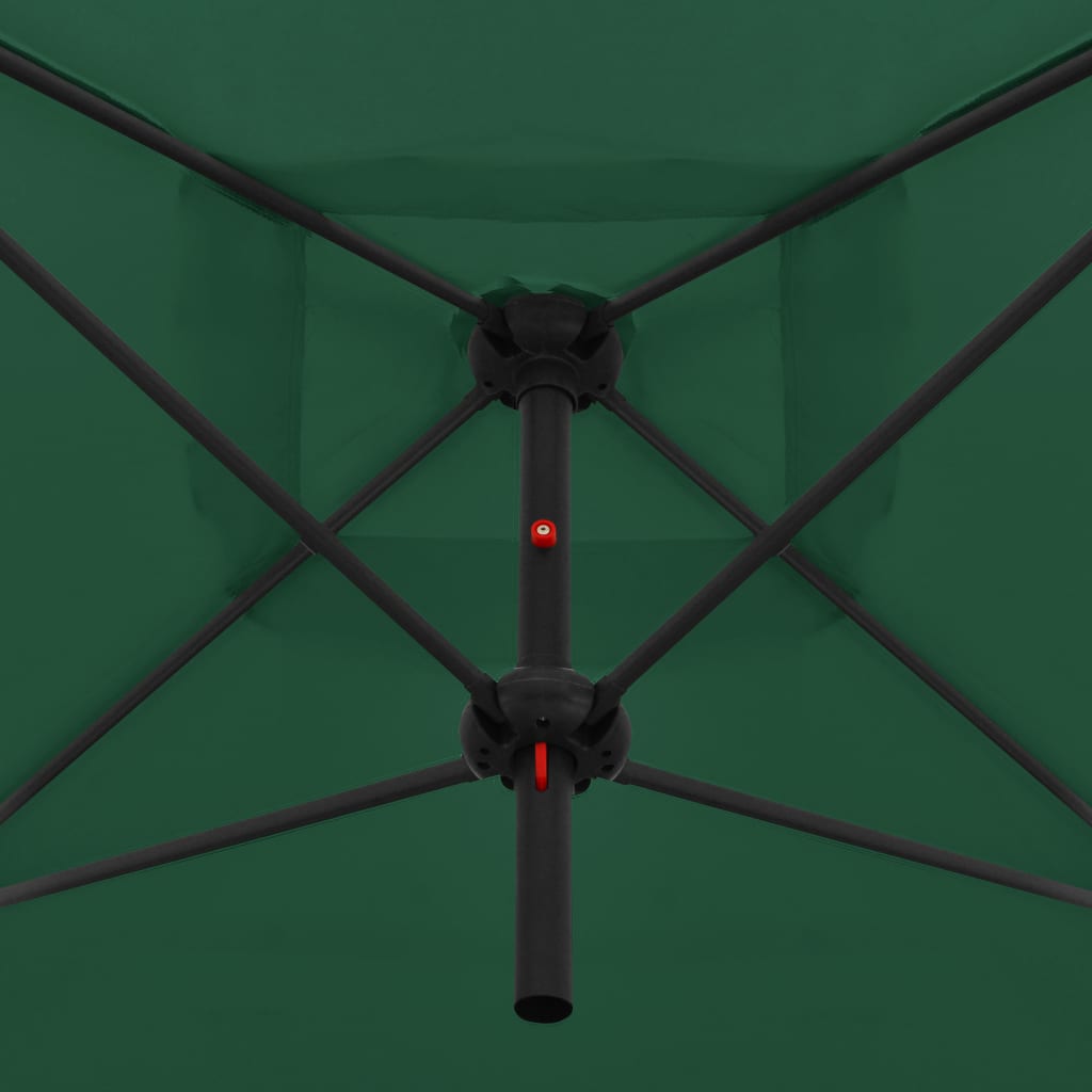 Parasol dubbel met stalen paal 250x250 cm groen - AllerleiShop