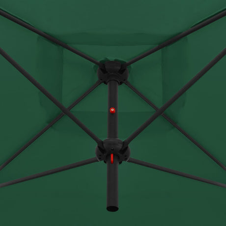 Parasol dubbel met stalen paal 250x250 cm groen - AllerleiShop