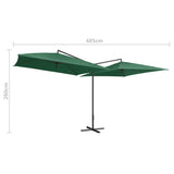 Parasol dubbel met stalen paal 250x250 cm groen - AllerleiShop