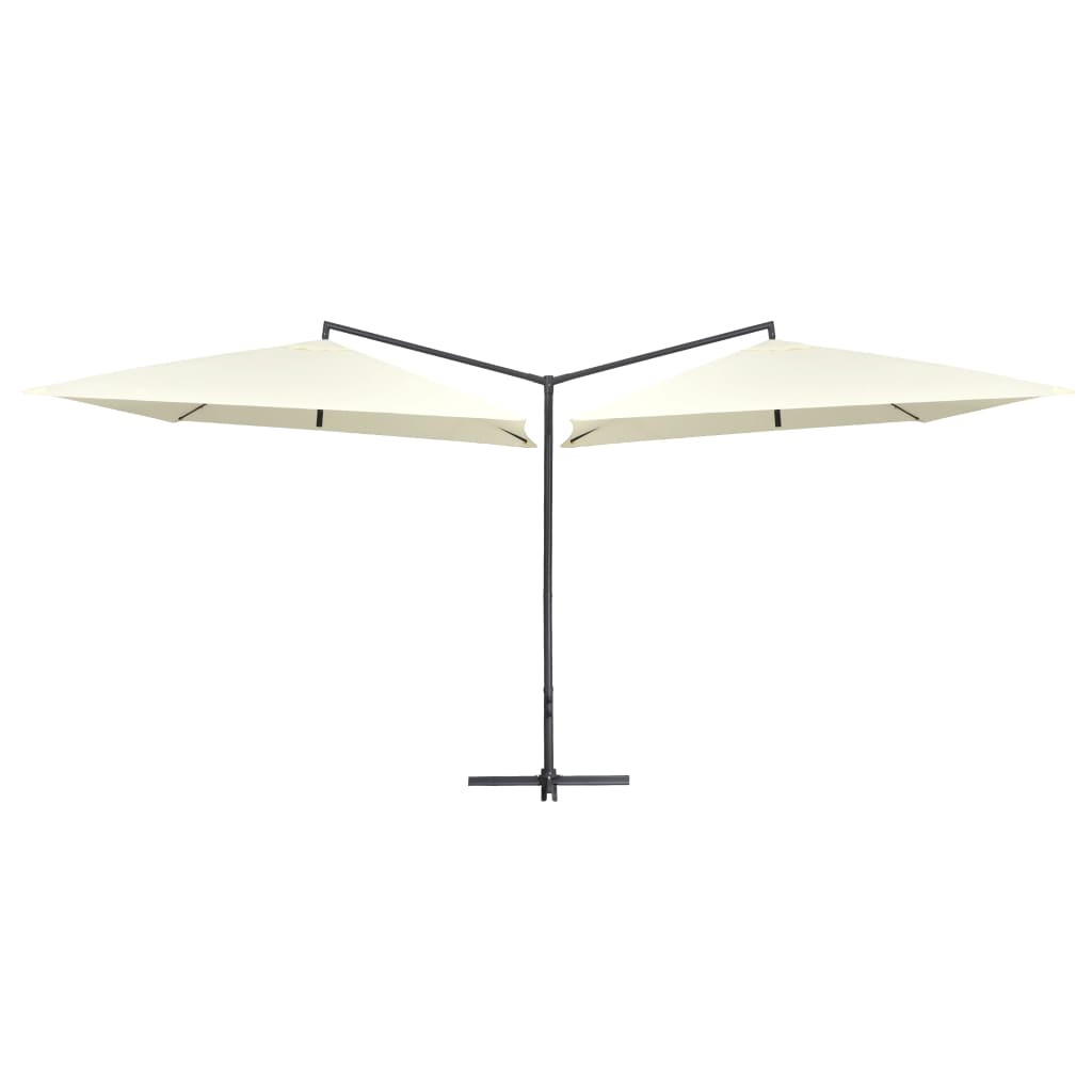 Parasol dubbel met stalen paal 250x250 cm zandwit - AllerleiShop