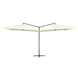 Parasol dubbel met stalen paal 250x250 cm zandwit - AllerleiShop