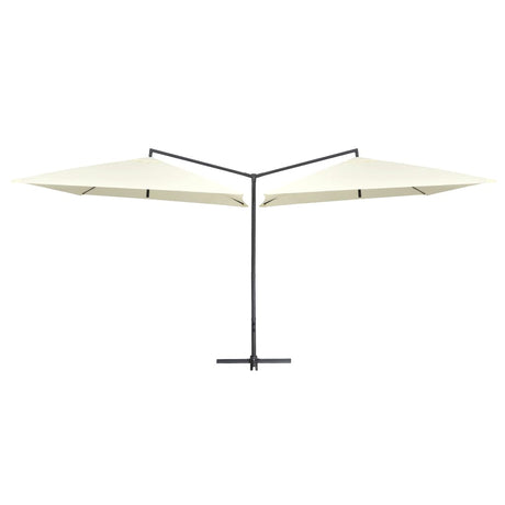 Parasol dubbel met stalen paal 250x250 cm zandwit - AllerleiShop