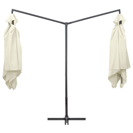 Parasol dubbel met stalen paal 250x250 cm zandwit - AllerleiShop