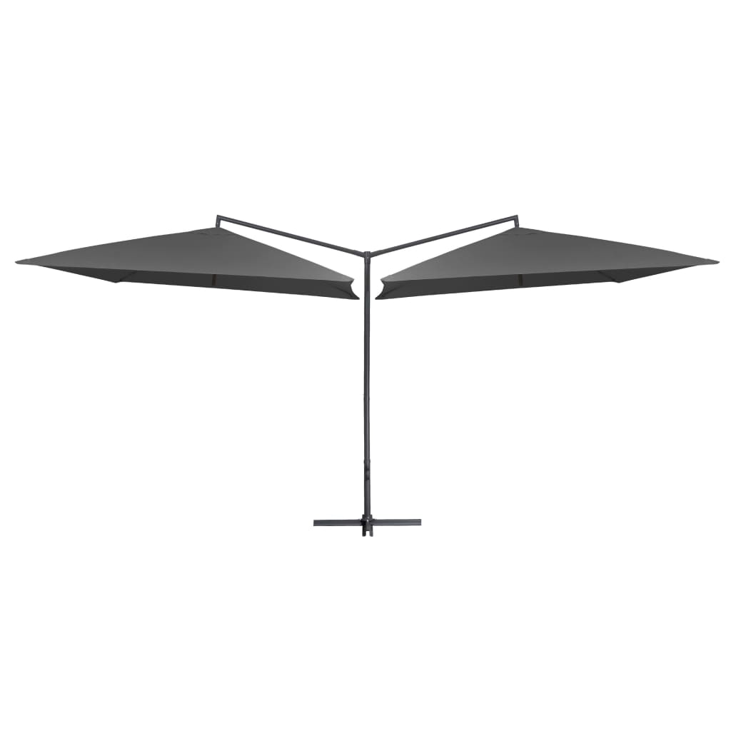 Parasol dubbel met stalen paal 250x250 cm antraciet - AllerleiShop