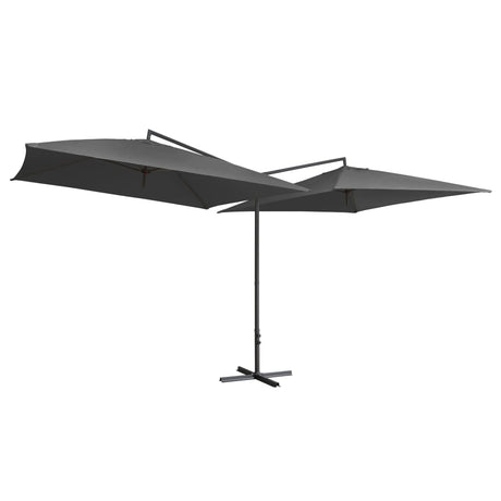 Parasol dubbel met stalen paal 250x250 cm antraciet - AllerleiShop