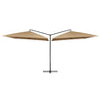 Parasol dubbel met stalen paal 250x250 cm taupe - AllerleiShop