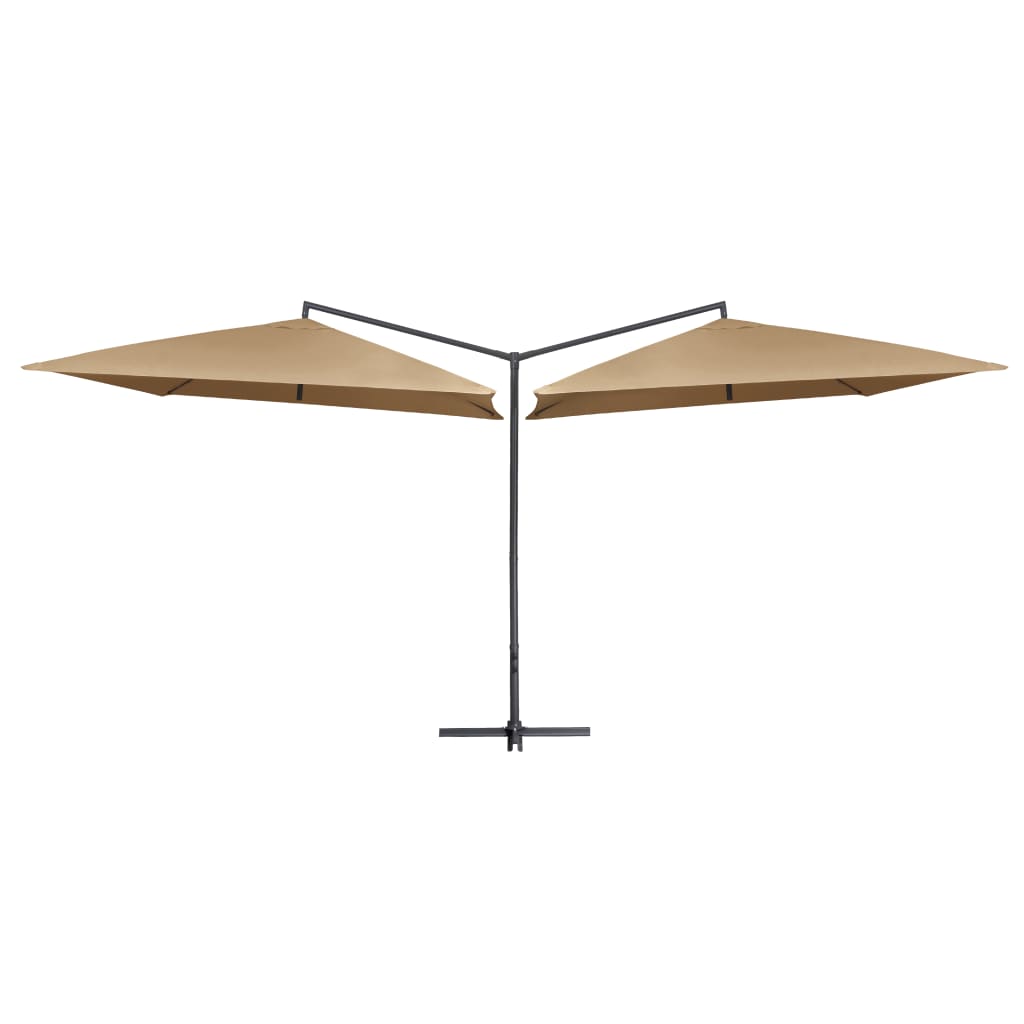 Parasol dubbel met stalen paal 250x250 cm taupe - AllerleiShop