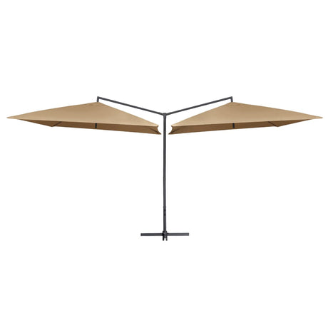 Parasol dubbel met stalen paal 250x250 cm taupe - AllerleiShop