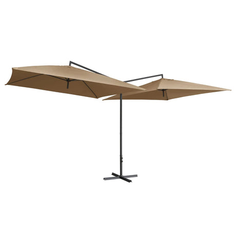 Parasol dubbel met stalen paal 250x250 cm taupe - AllerleiShop