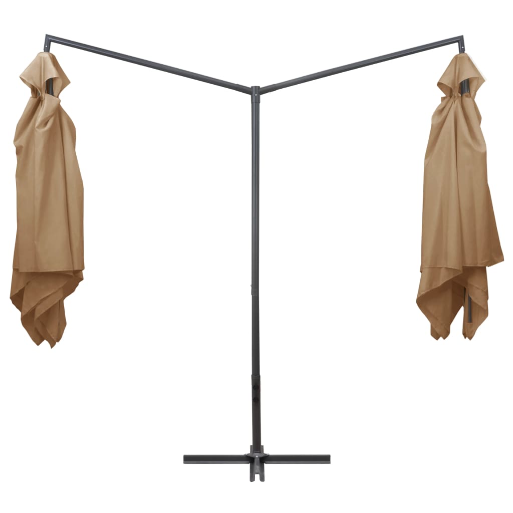 Parasol dubbel met stalen paal 250x250 cm taupe - AllerleiShop