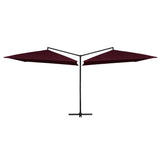 Parasol dubbel met stalen paal 250x250 cm bordeauxrood - AllerleiShop