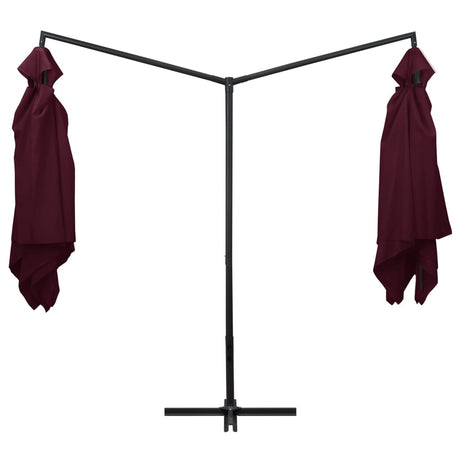 Parasol dubbel met stalen paal 250x250 cm bordeauxrood - AllerleiShop