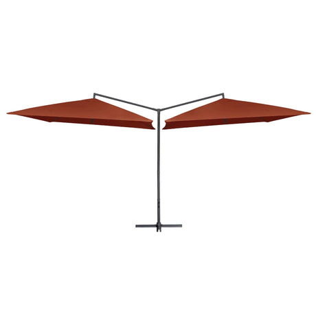 Parasol dubbel met stalen paal 250x250 cm terracottakleurig - AllerleiShop