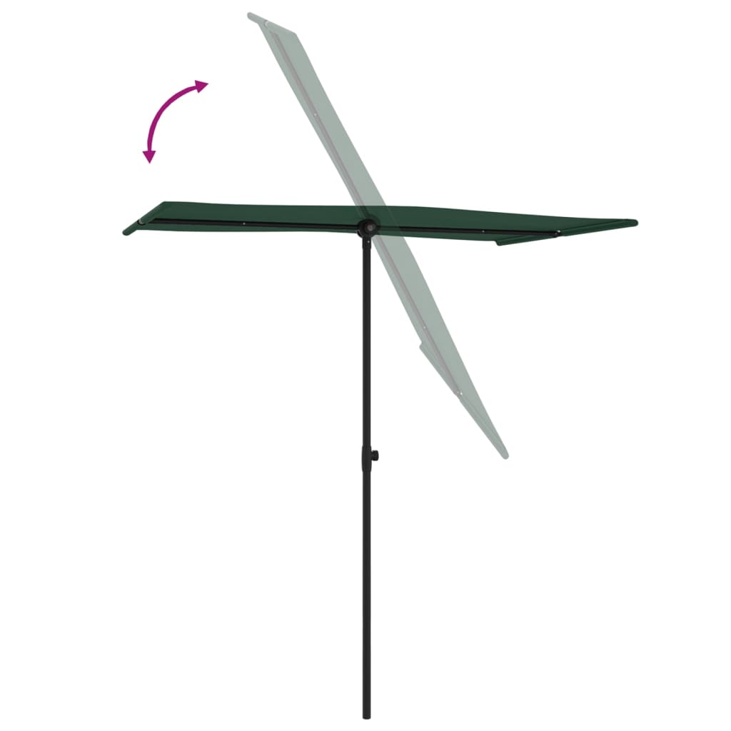 Parasol met aluminium paal 180x110 cm groen - AllerleiShop