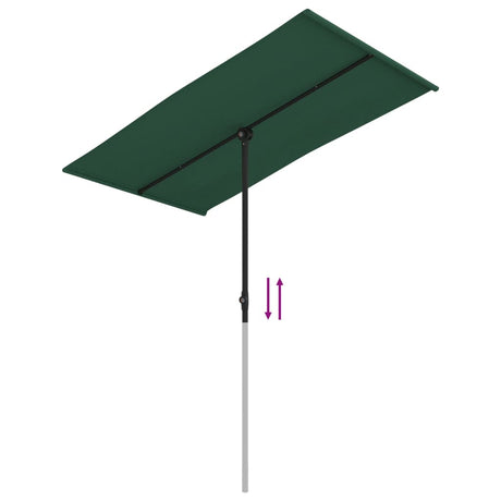 Parasol met aluminium paal 180x110 cm groen - AllerleiShop