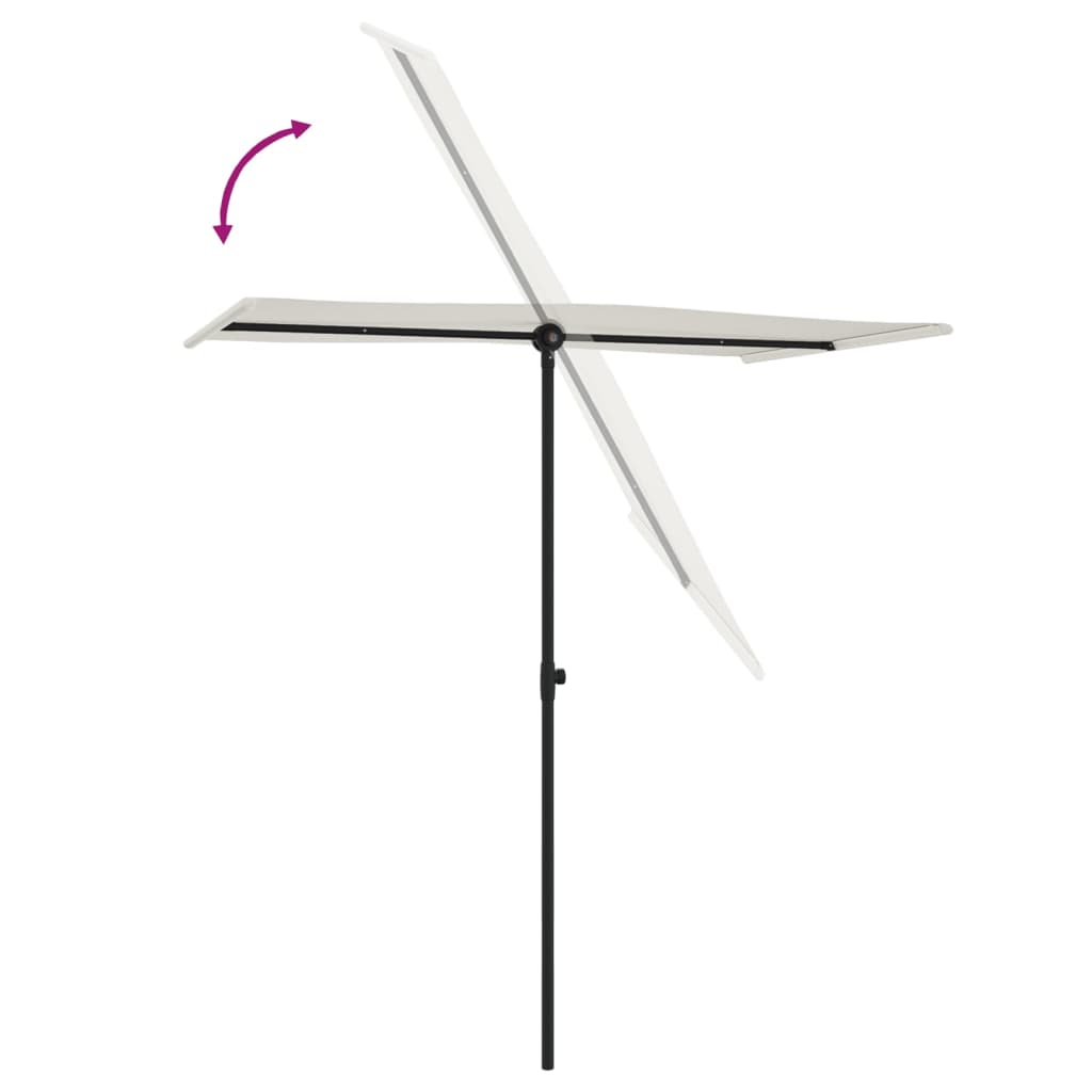 Parasol met aluminium paal 180x110 cm zandwit - AllerleiShop