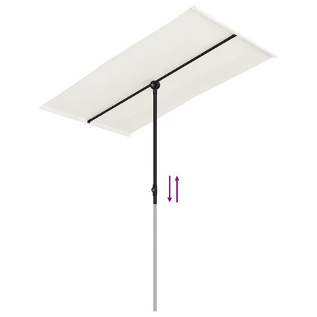 Parasol met aluminium paal 180x110 cm zandwit - AllerleiShop