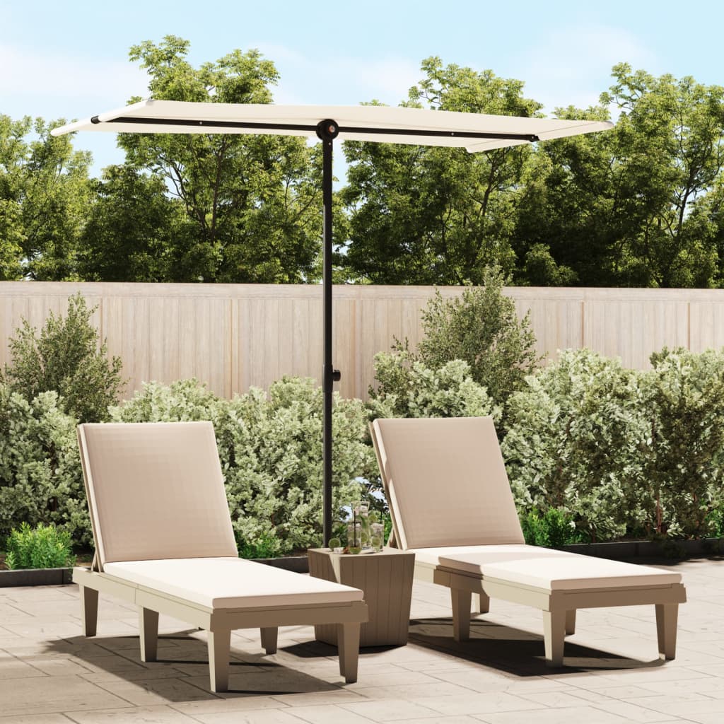 Parasol met aluminium paal 180x110 cm zandwit - AllerleiShop