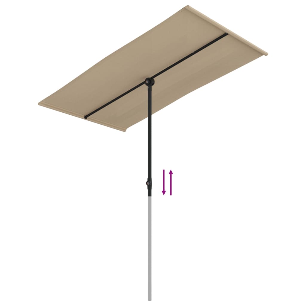 Parasol met aluminium paal 180x110 cm taupe - AllerleiShop