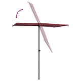 Parasol met aluminium paal 180x110 cm bordeauxrood - AllerleiShop