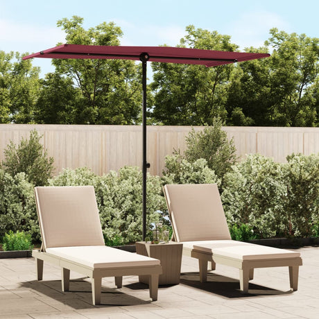 Parasol met aluminium paal 180x110 cm bordeauxrood - AllerleiShop