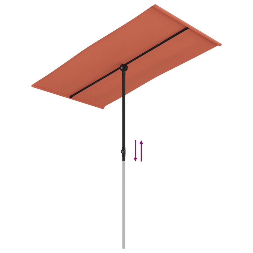 Parasol met aluminium paal 180x110 cm terracottakleurig - AllerleiShop