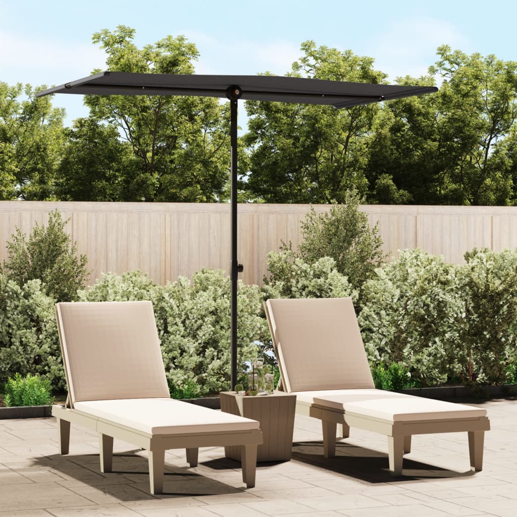 Parasol met aluminium paal 180x110 cm zwart - AllerleiShop