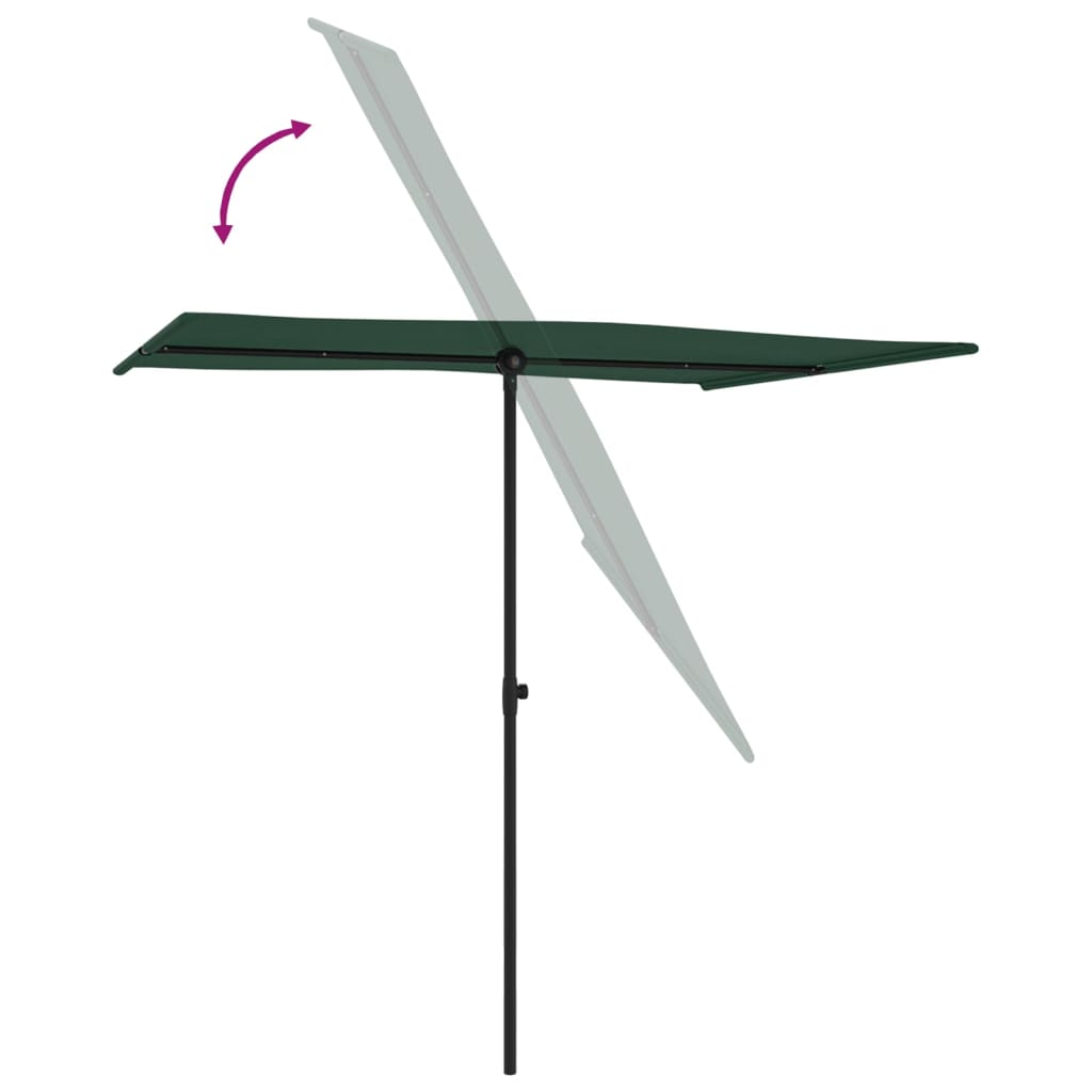 Parasol met aluminium paal 2x1,5 m groen - AllerleiShop