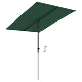 Parasol met aluminium paal 2x1,5 m groen - AllerleiShop