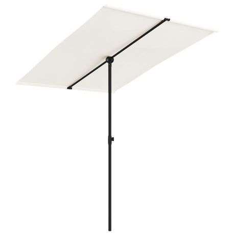 Parasol met aluminium paal 2x1,5 m zandwit - AllerleiShop