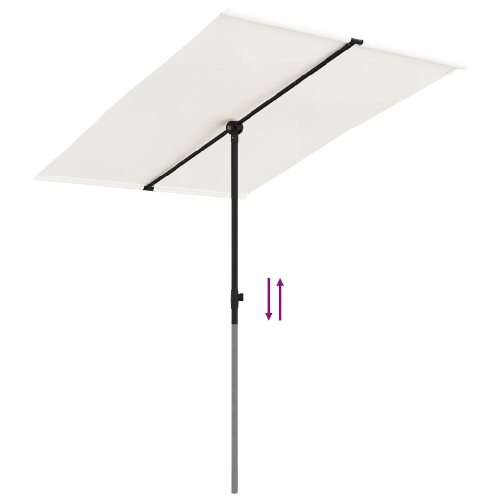 Parasol met aluminium paal 2x1,5 m zandwit - AllerleiShop