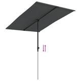 Parasol met aluminium paal 2x1,5 m antracietkleurig - AllerleiShop