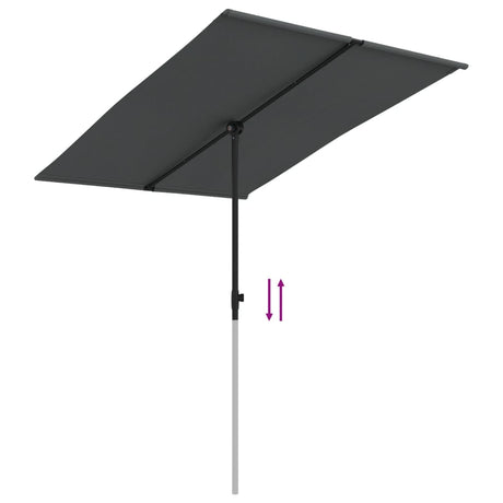 Parasol met aluminium paal 2x1,5 m antracietkleurig - AllerleiShop