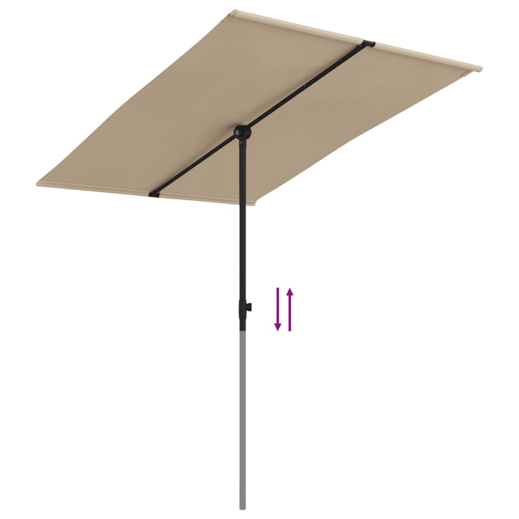 Parasol met aluminium paal 2x1,5 m taupe - AllerleiShop