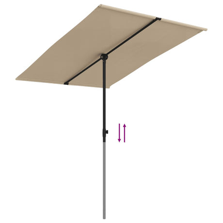 Parasol met aluminium paal 2x1,5 m taupe - AllerleiShop