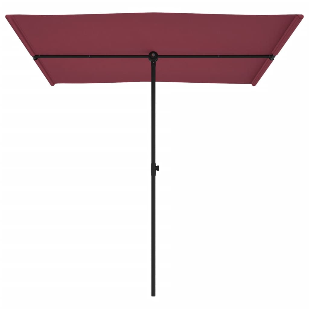 Parasol met aluminium paal 2x1,5 m bordeauxrood - AllerleiShop