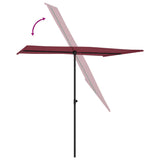 Parasol met aluminium paal 2x1,5 m bordeauxrood - AllerleiShop