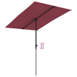 Parasol met aluminium paal 2x1,5 m bordeauxrood - AllerleiShop