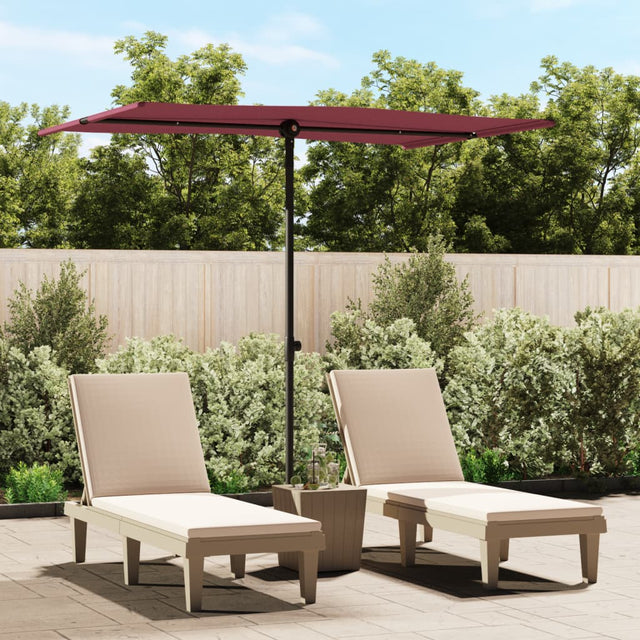 Parasol met aluminium paal 2x1,5 m bordeauxrood - AllerleiShop