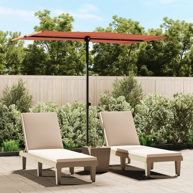 Parasol met aluminium paal 2x1,5 m terracottakleurig - AllerleiShop