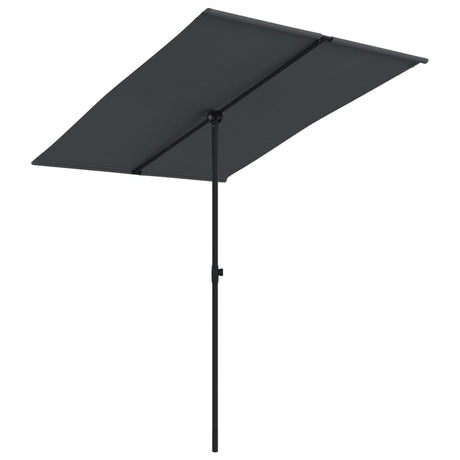 Parasol met aluminium paal 2x1,5 m zwart - AllerleiShop