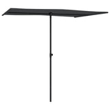 Parasol met aluminium paal 2x1,5 m zwart - AllerleiShop