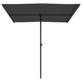 Parasol met aluminium paal 2x1,5 m zwart - AllerleiShop